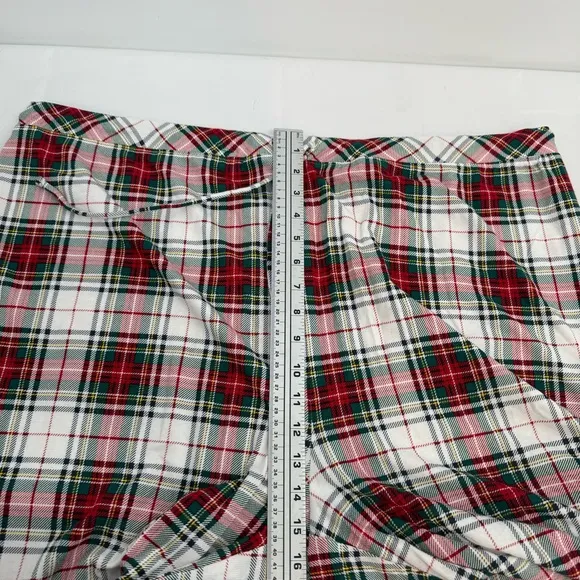 NWT Ralph Lauren IVORY/RED/GREEN Plaid KNIT Pajama/Lounge Set 3X POCKETS New
