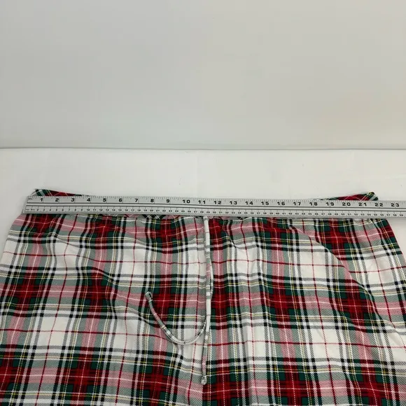 NWT Ralph Lauren IVORY/RED/GREEN Plaid KNIT Pajama/Lounge Set 3X POCKETS New