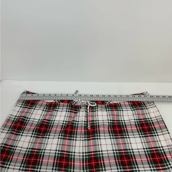 NWT Ralph Lauren IVORY/RED/GREEN Plaid KNIT Pajama/Lounge Set 3X POCKETS New