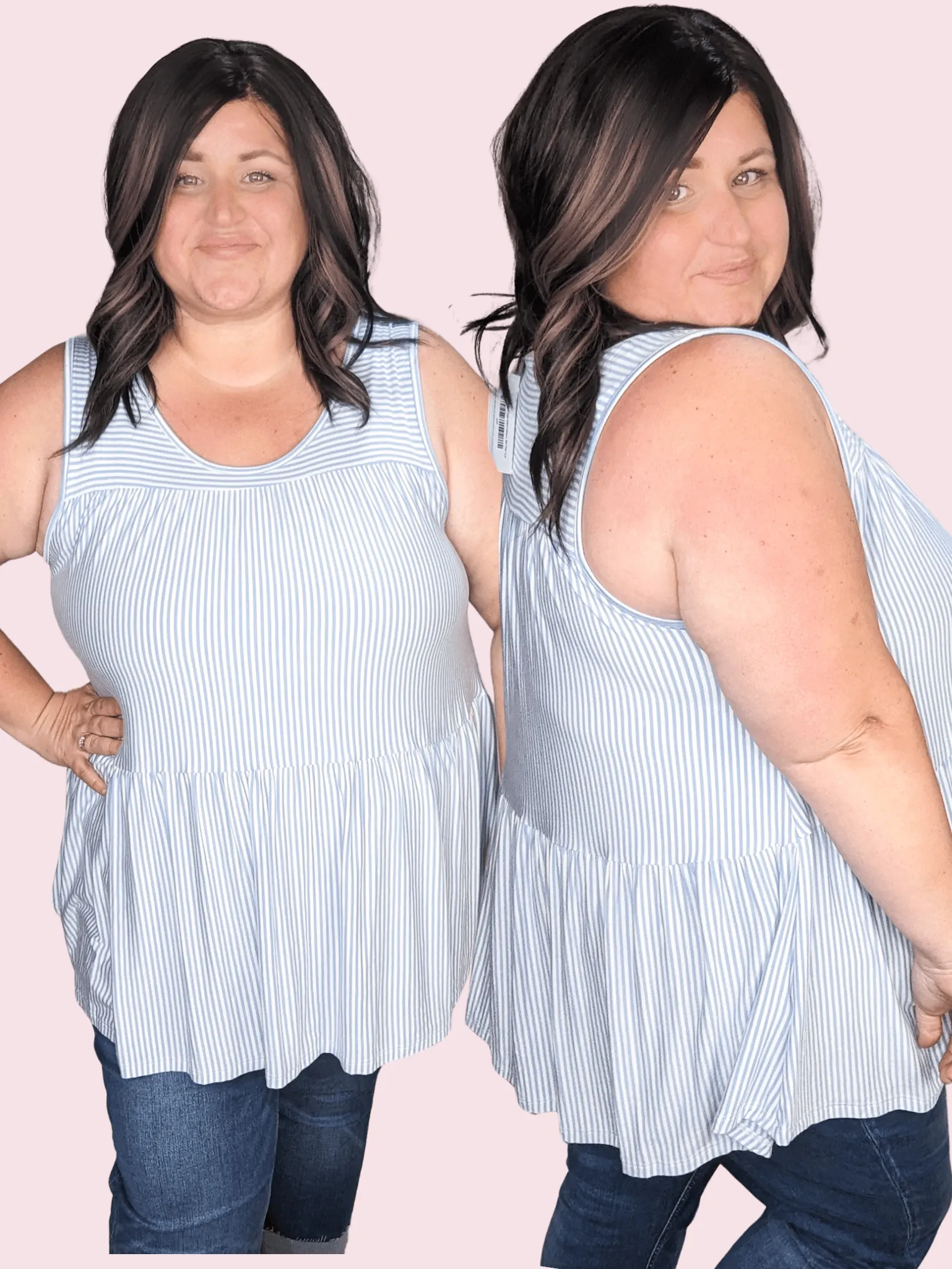 Obvious Obsession Seersucker-Vibes Flowy Tank