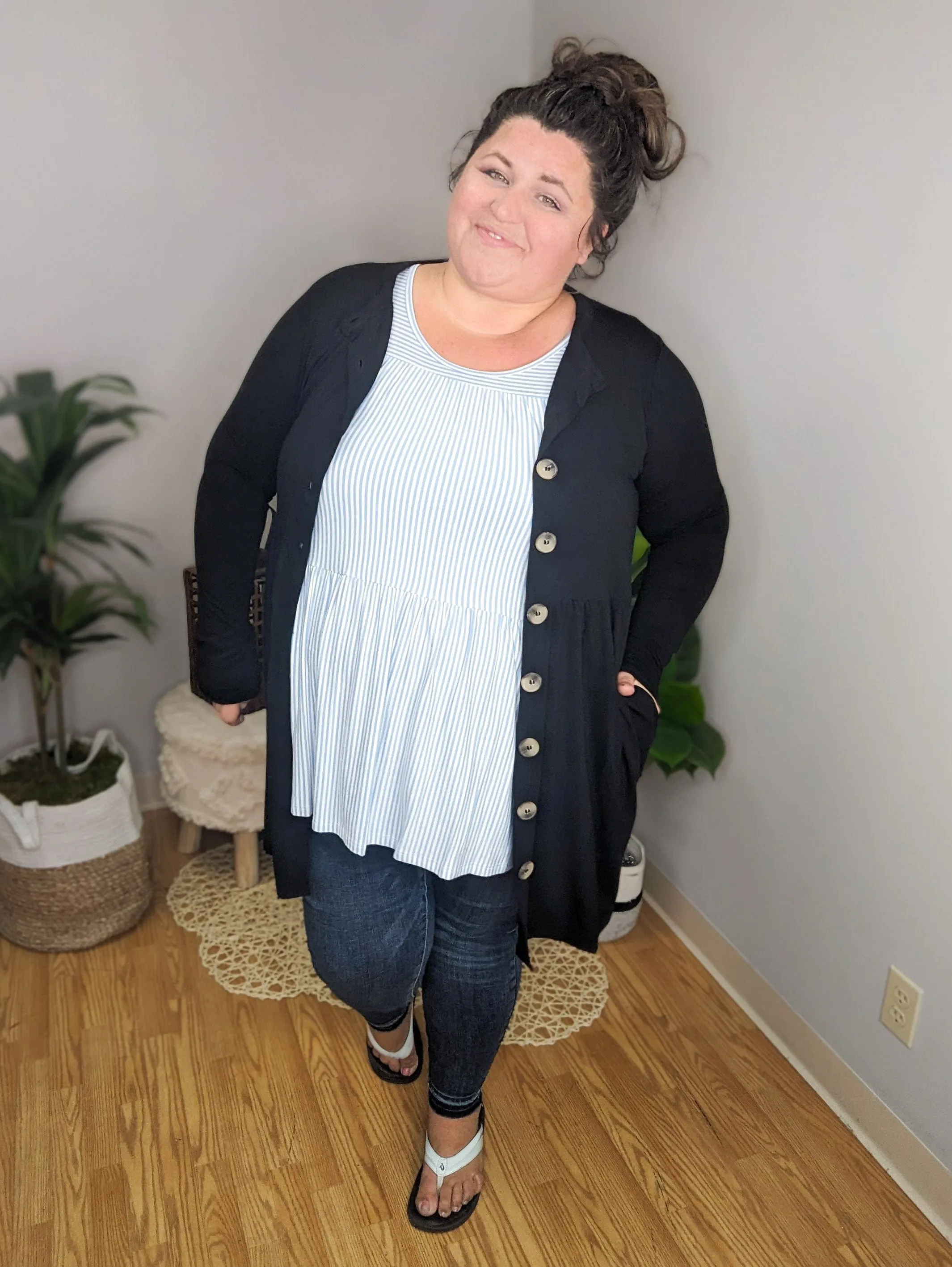 Obvious Obsession Seersucker-Vibes Flowy Tank