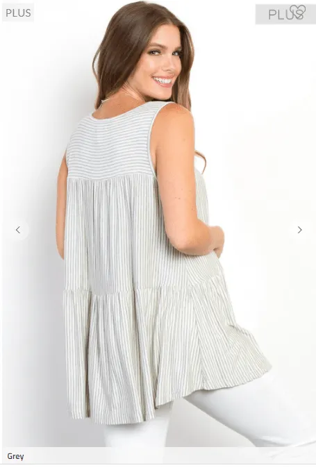 Obvious Obsession Seersucker-Vibes Flowy Tank