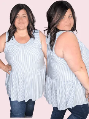 Obvious Obsession Seersucker-Vibes Flowy Tank