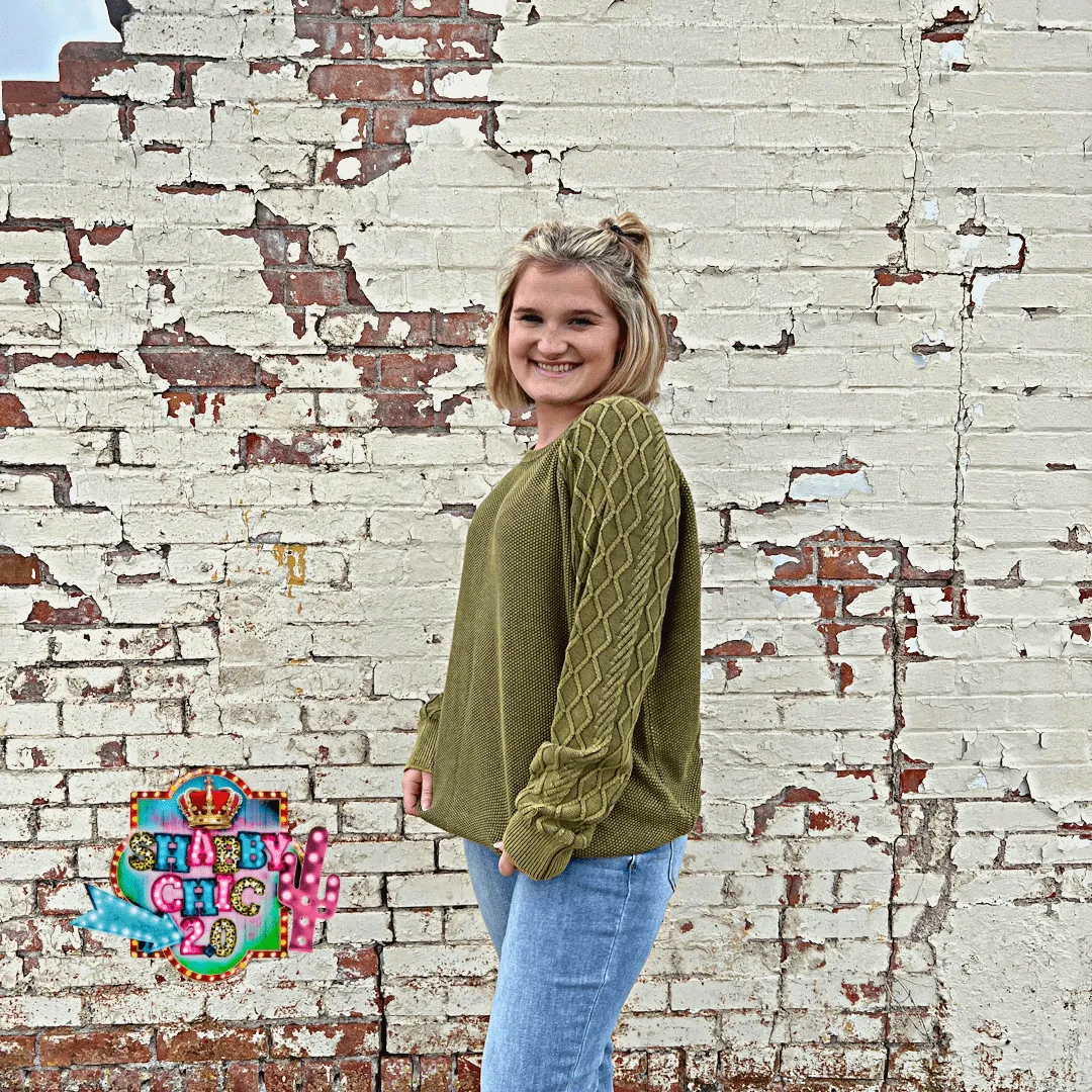 Olive Mineral Wached Sweater