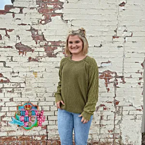 Olive Mineral Wached Sweater