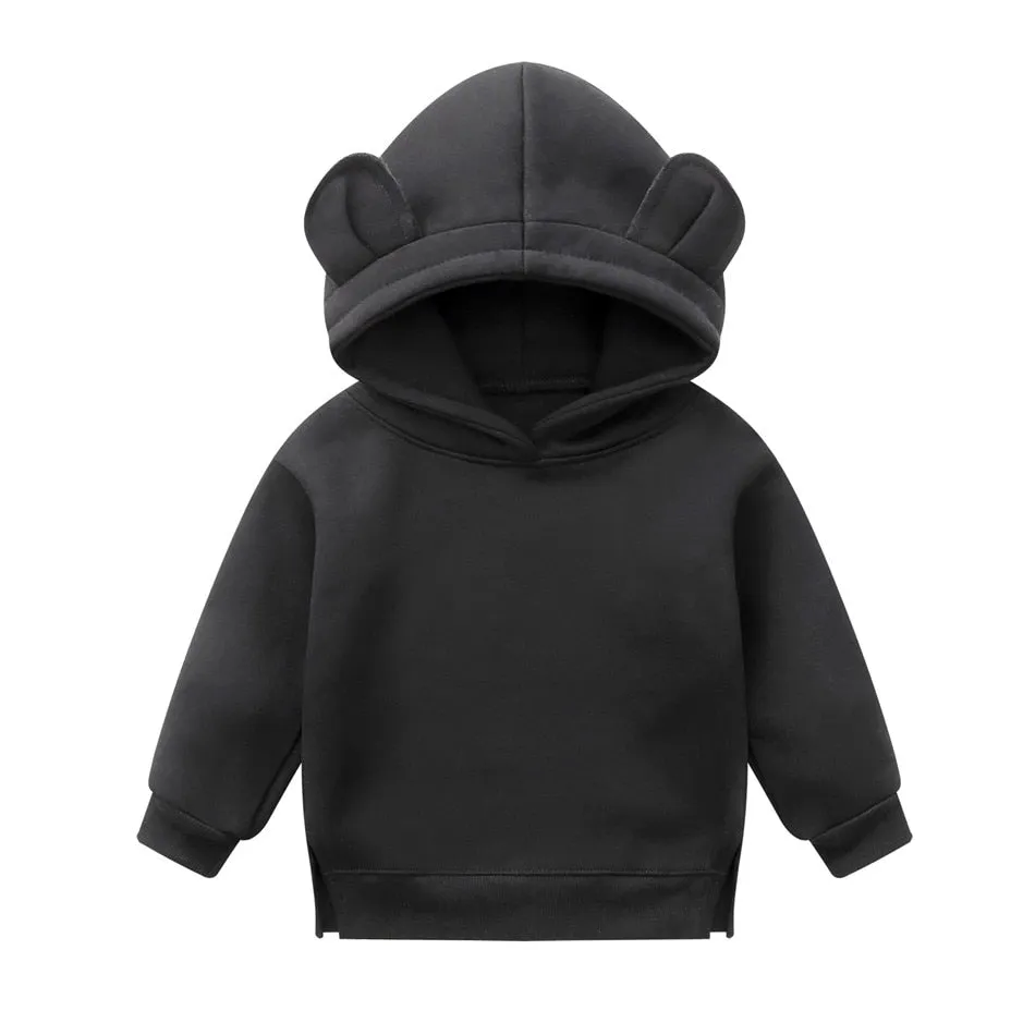 Orangemom Fleece Hooded Sweatshirt for Baby Boys and Girls - Black