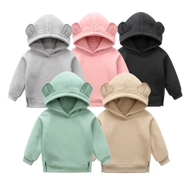 Orangemom Fleece Hooded Sweatshirt for Baby Boys and Girls - Black