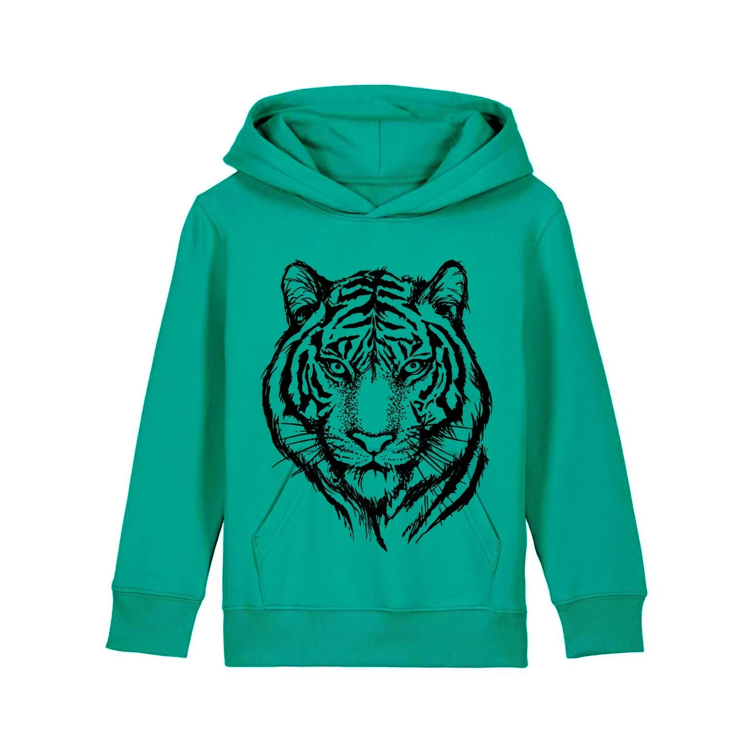 Organic Cotton Kids Hoodie | Tiger on College Green