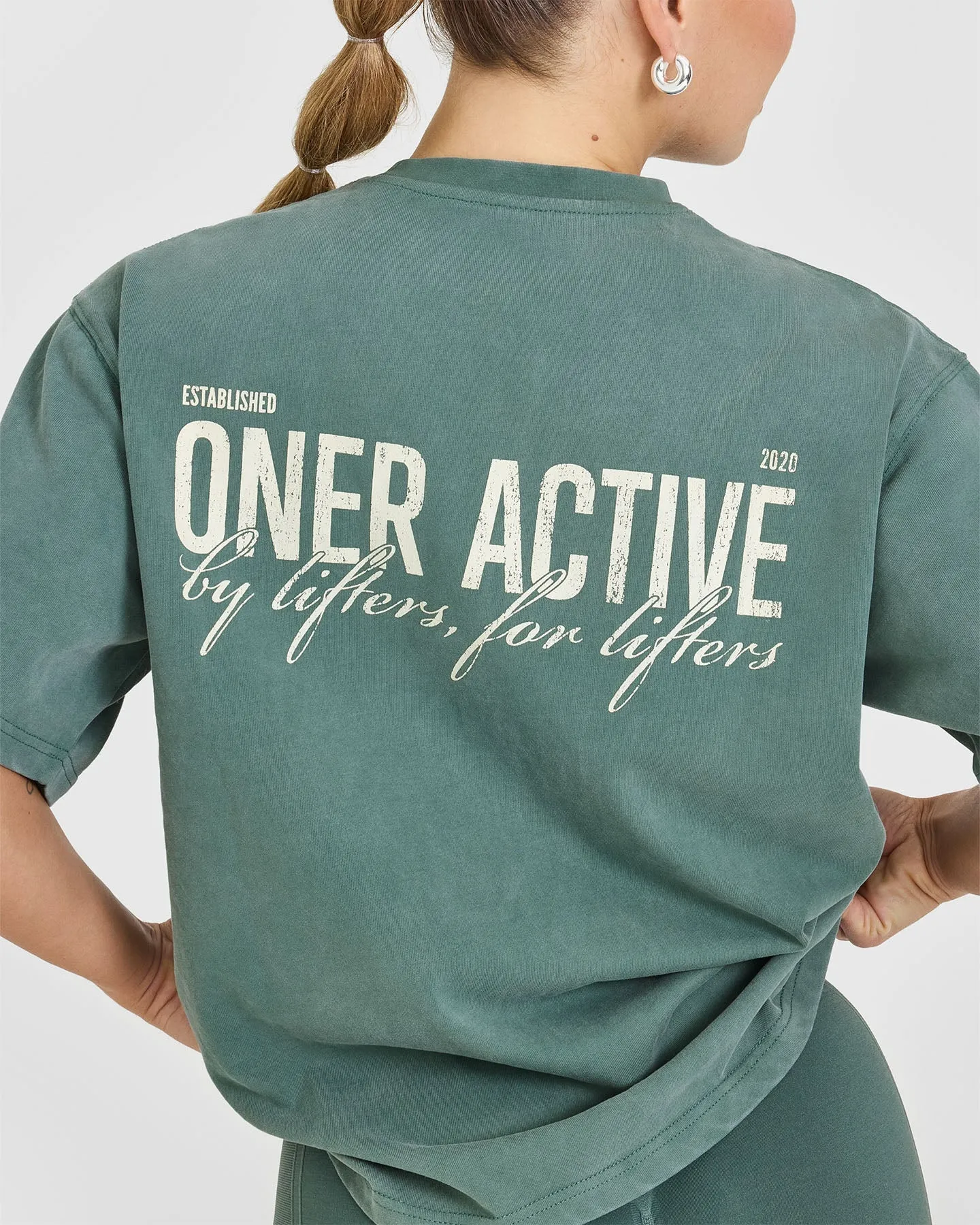 Oversized Graphic Washed T-Shirt | Iced Green