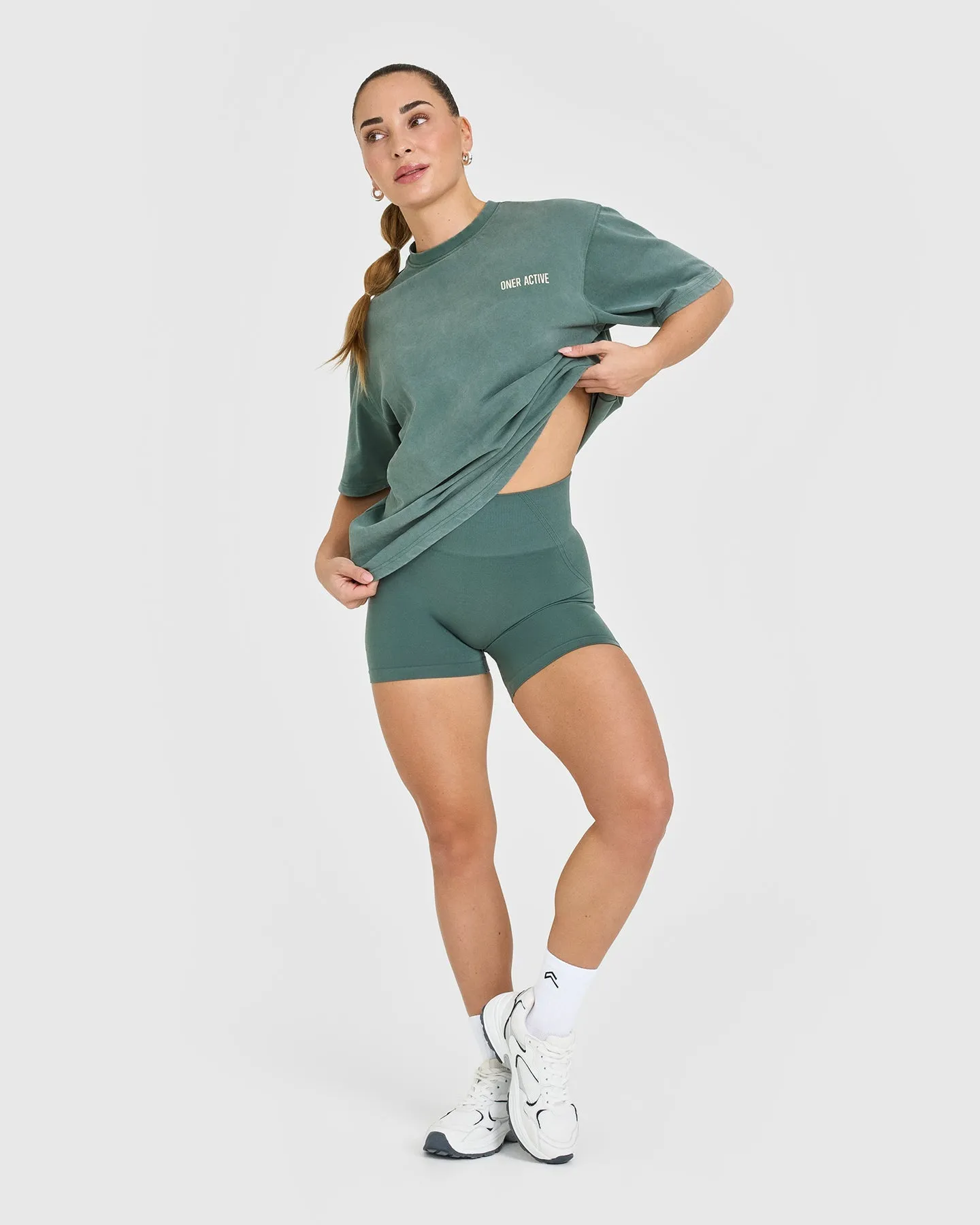 Oversized Graphic Washed T-Shirt | Iced Green
