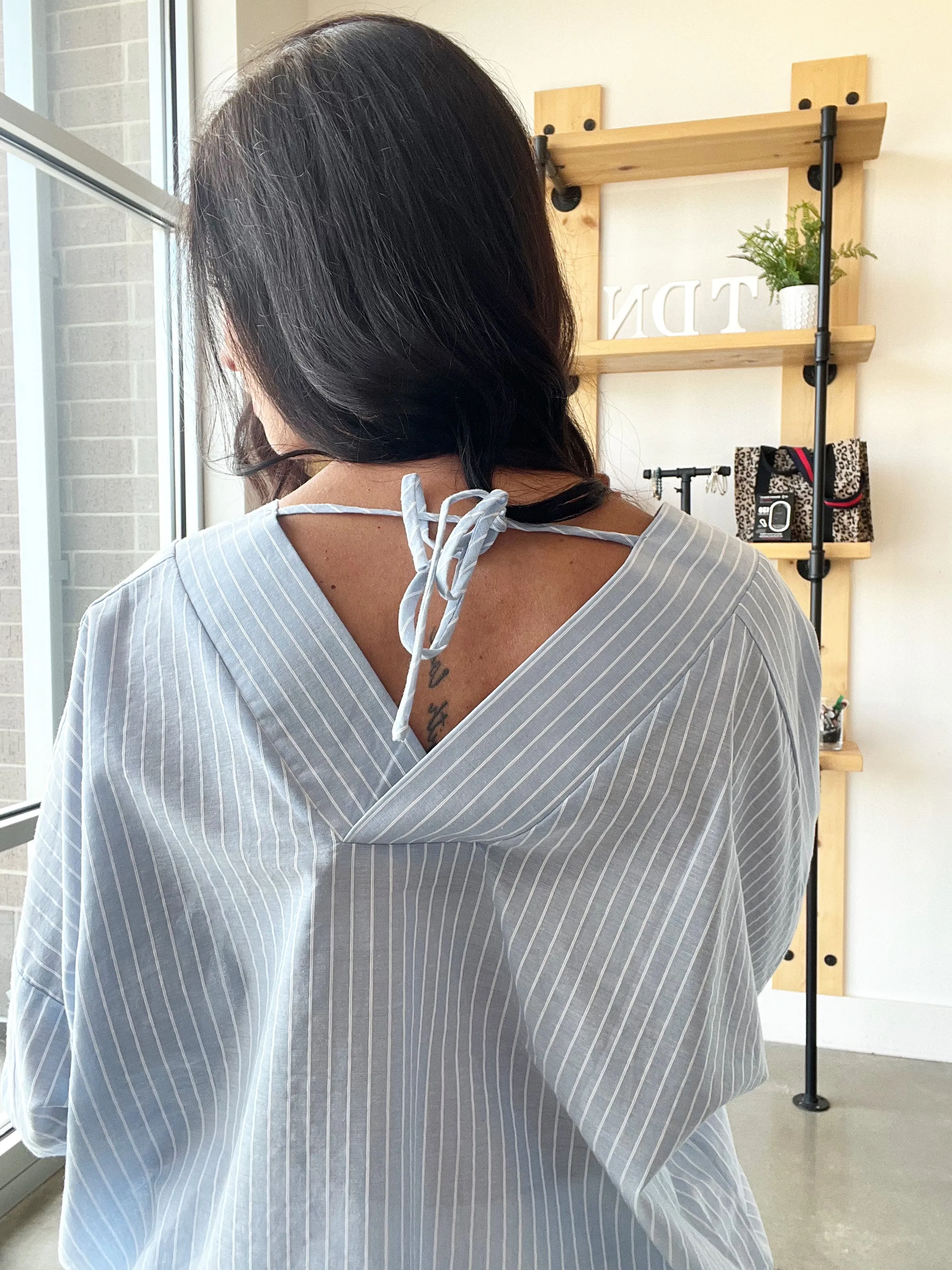 Oversized Pinstripe Blouse