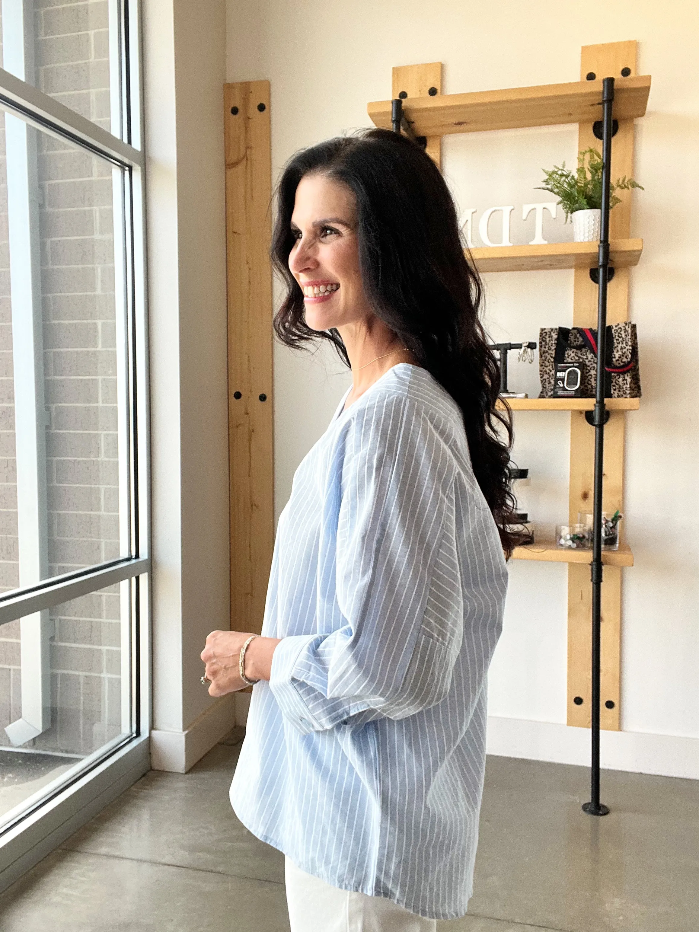 Oversized Pinstripe Blouse