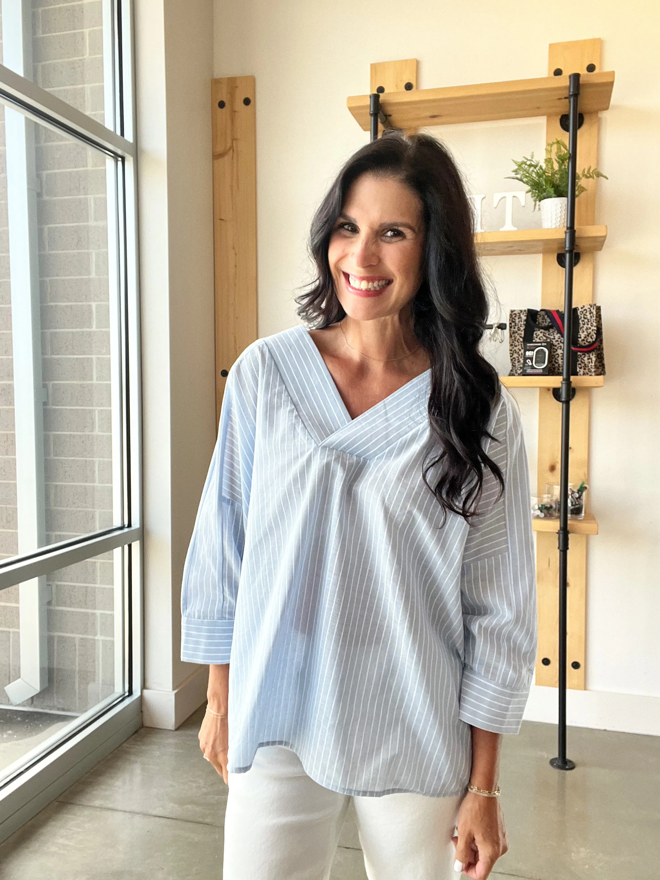 Oversized Pinstripe Blouse