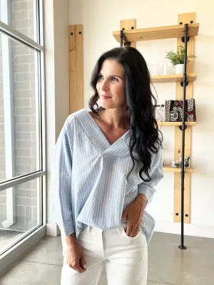 Oversized Pinstripe Blouse