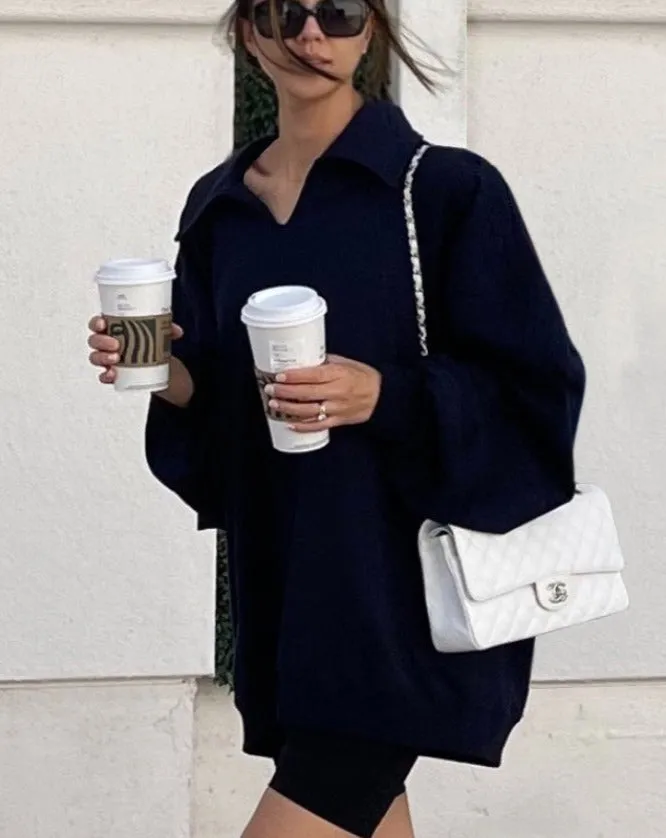 Oversized Polo Sweatshirt
