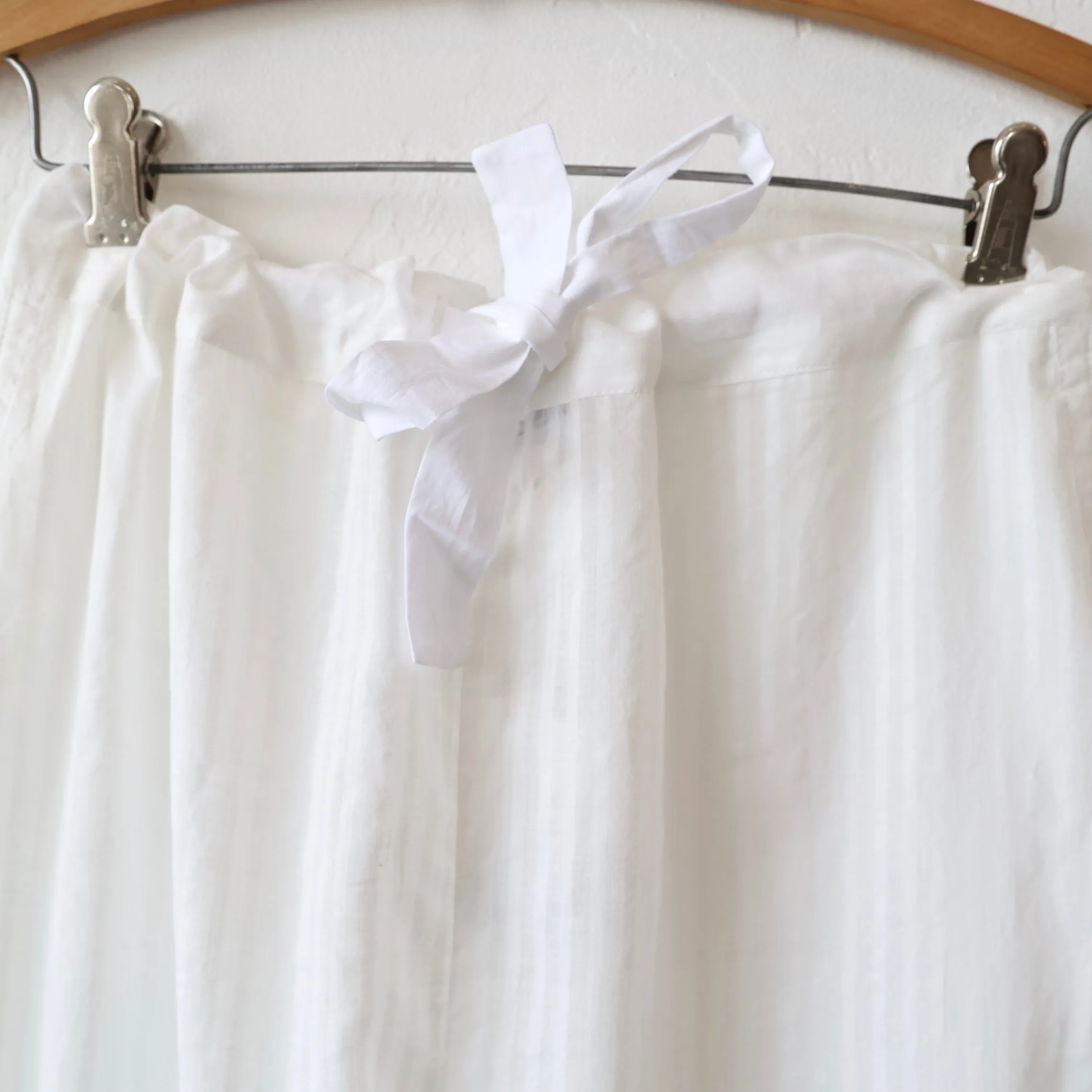 P. Le Moult Lightweight Pajama Set - White on White Stripes