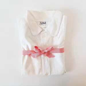 P. Le Moult Lightweight Pajama Set - White on White Stripes