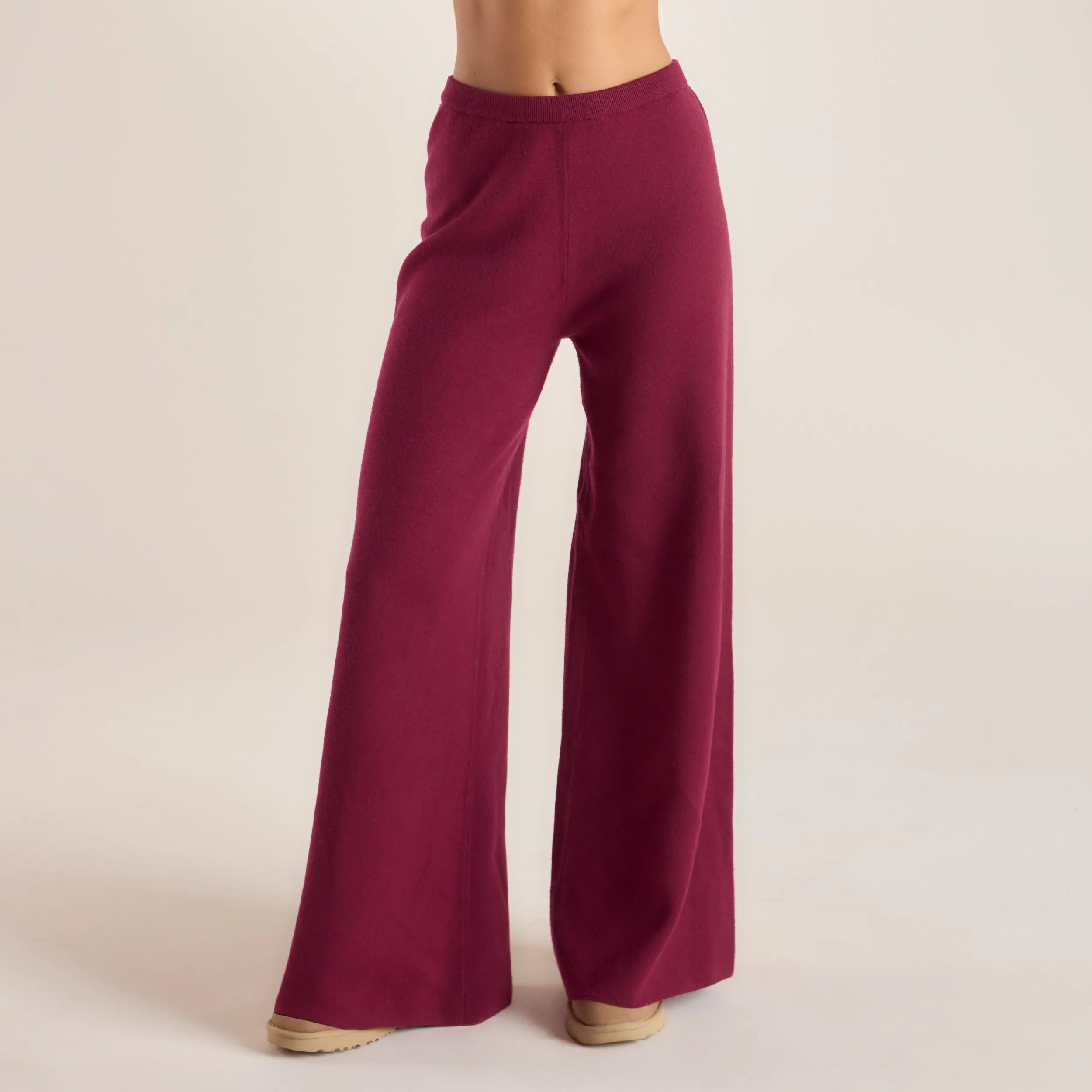 Pantalon en Maille avec Logo - Bordeaux