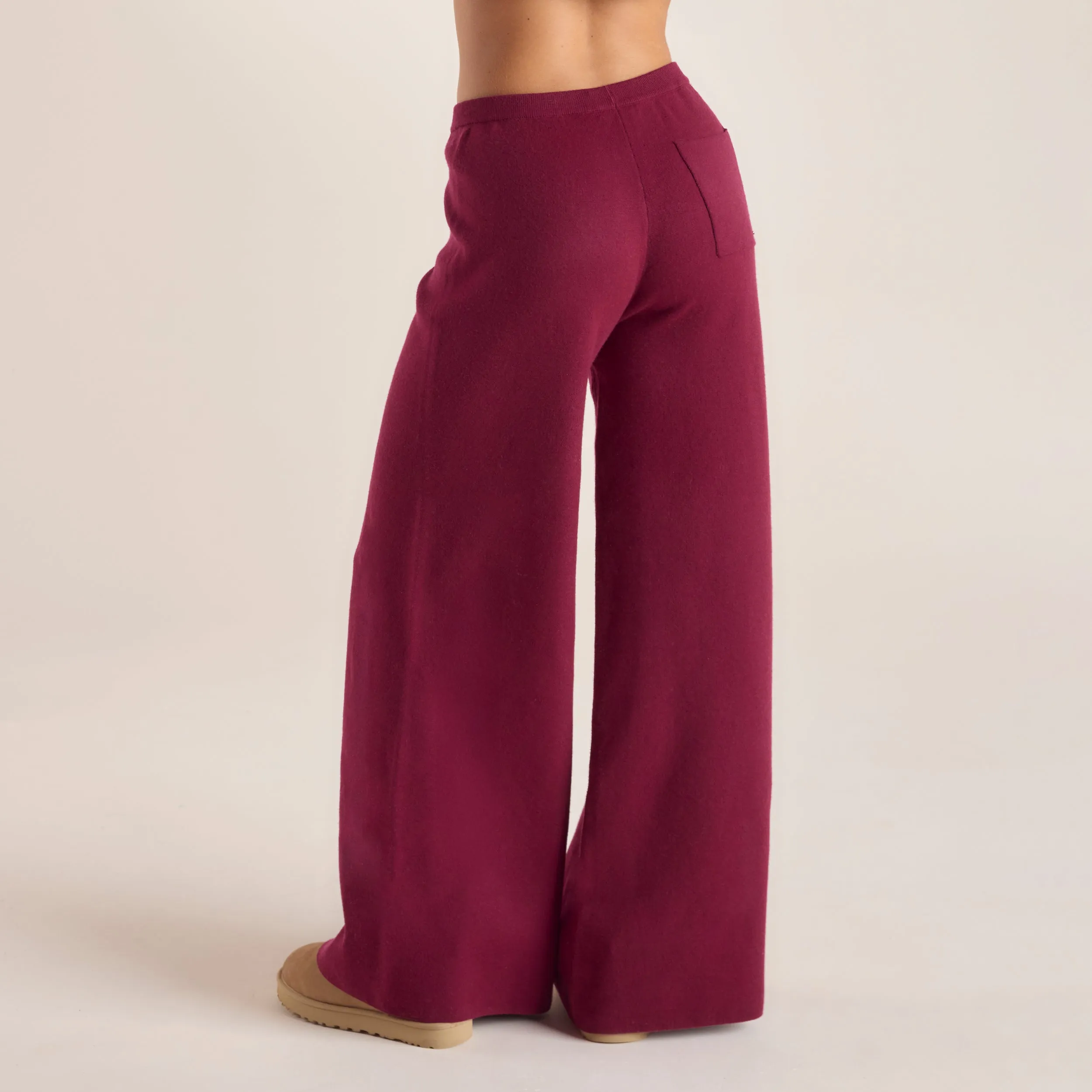 Pantalon en Maille avec Logo - Bordeaux