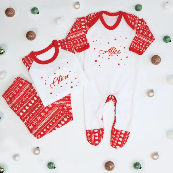 Personalised Family Christmas Stars Pyjamas