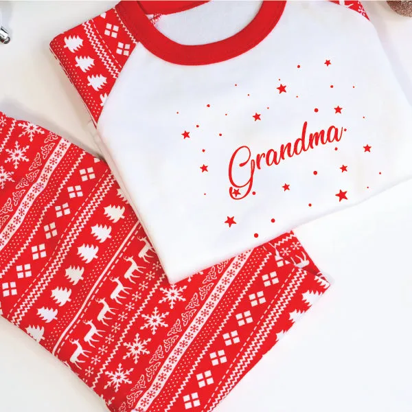 Personalised Family Christmas Stars Pyjamas