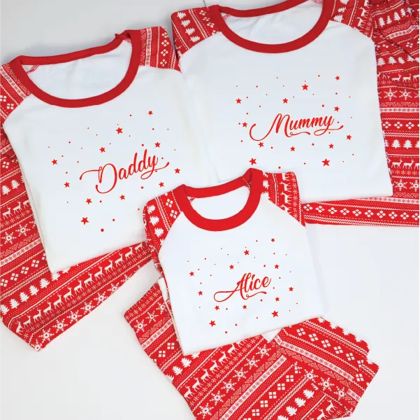 Personalised Family Christmas Stars Pyjamas