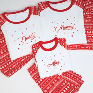 Personalised Family Christmas Stars Pyjamas
