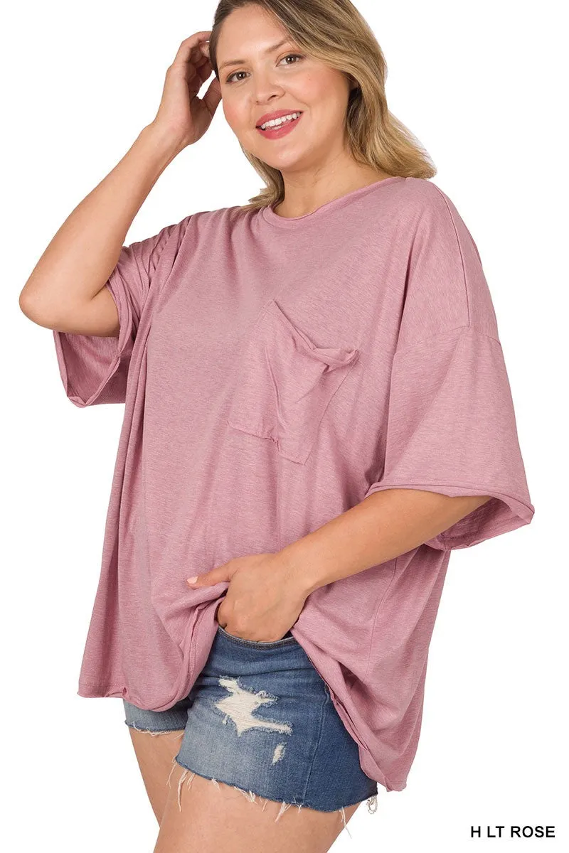 PLUS TRI BLEND OVERSIZED BOYFRIEND TEE