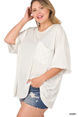PLUS TRI BLEND OVERSIZED BOYFRIEND TEE