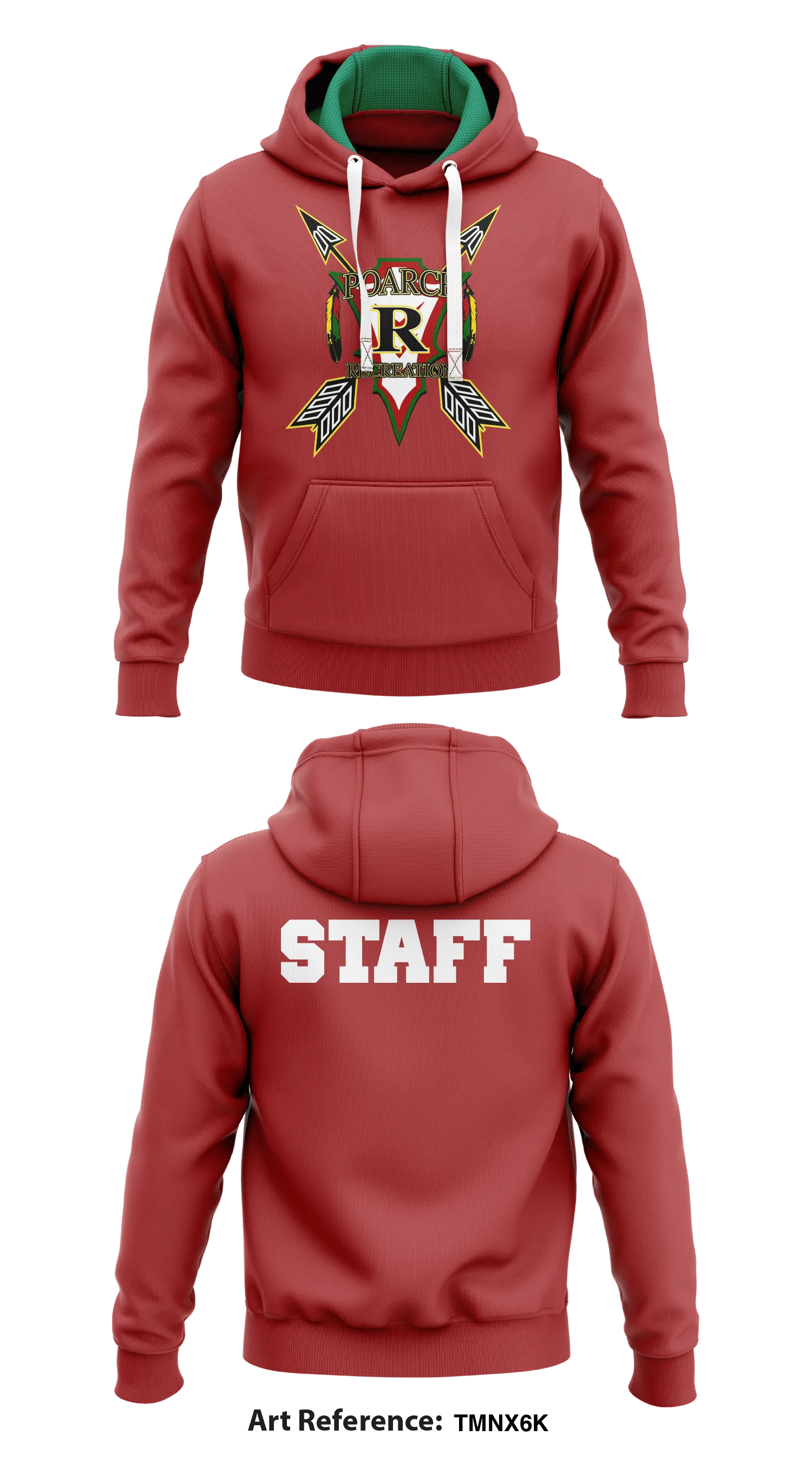 Poarch Band Of Creek Indians Recreation Department  Core Men's Hooded Performance Sweatshirt - tMNX6K