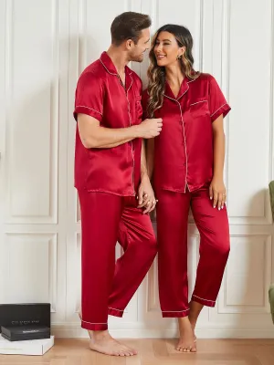 Pure Zijden Korte Mouw Paar Pyjama Sets (totaal 4 stks)