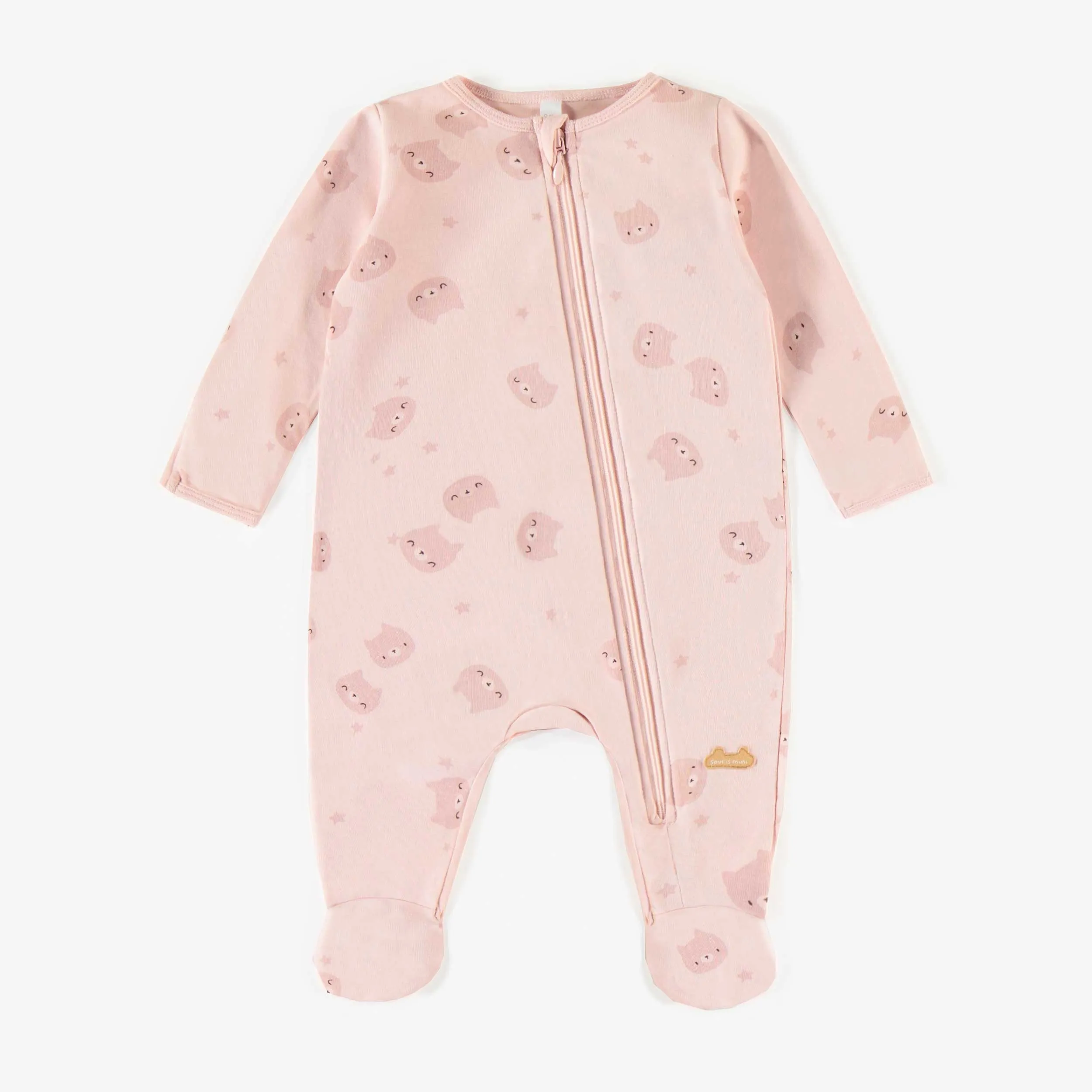 Pyjama rose en coton biologique, naissance || Pink pajamas in organic cotton, newborn