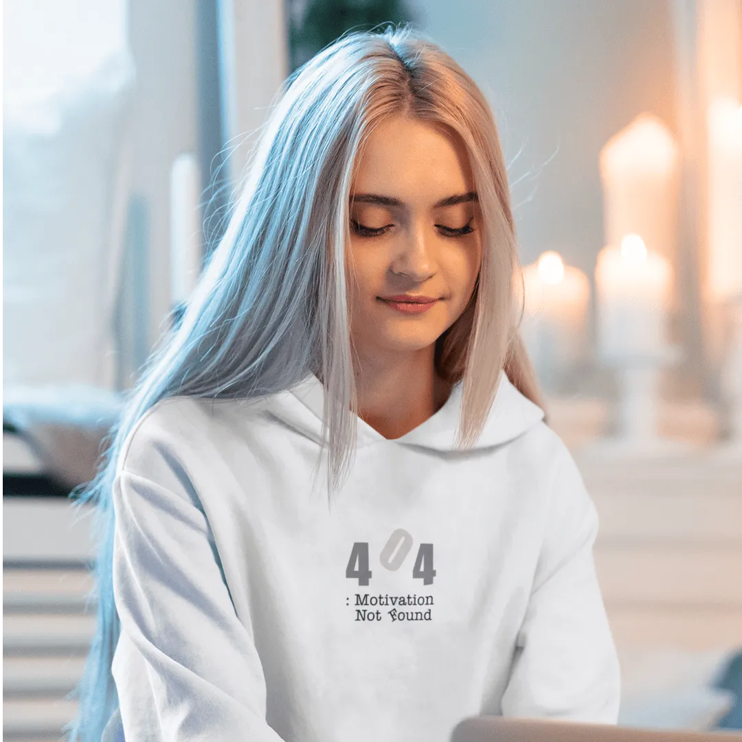 "Motivation Not Found"  Custom Unisex Hoodie | Art by Noa Bar Lev