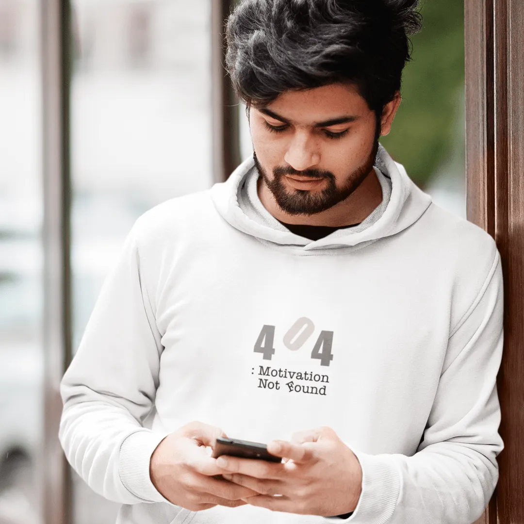 "Motivation Not Found"  Custom Unisex Hoodie | Art by Noa Bar Lev