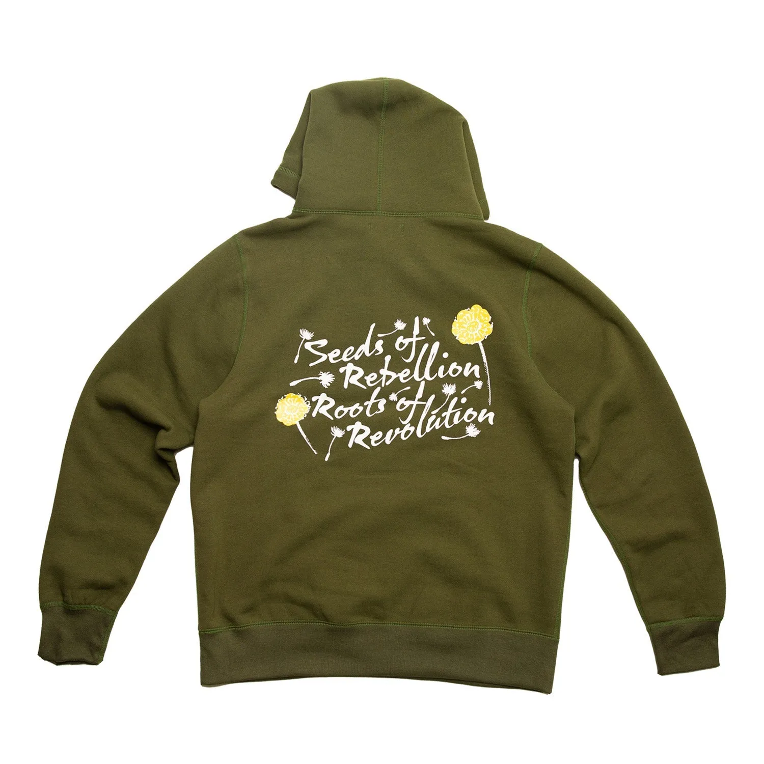 Raised By Wolves Men Seeds of Rebellion Snap Hoodie Olive