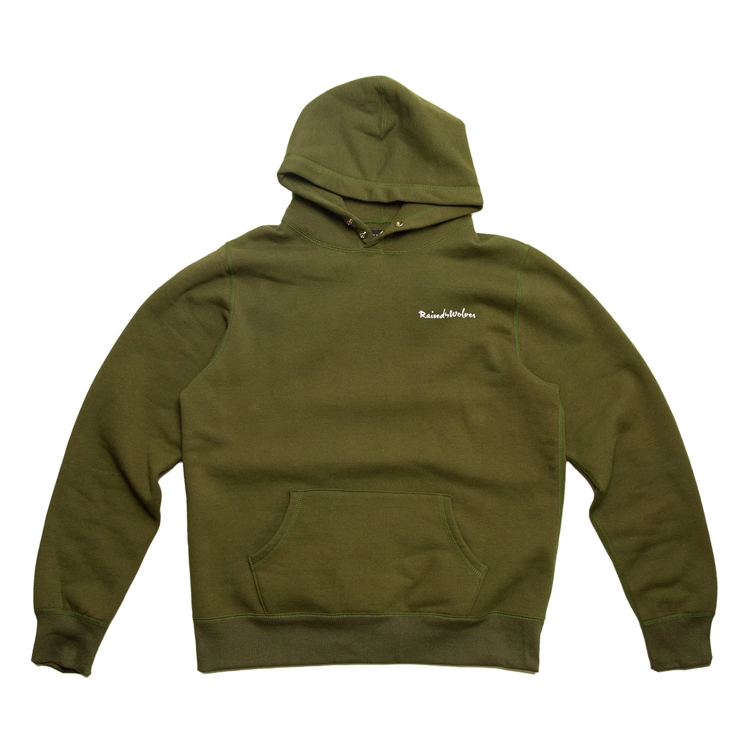 Raised By Wolves Men Seeds of Rebellion Snap Hoodie Olive