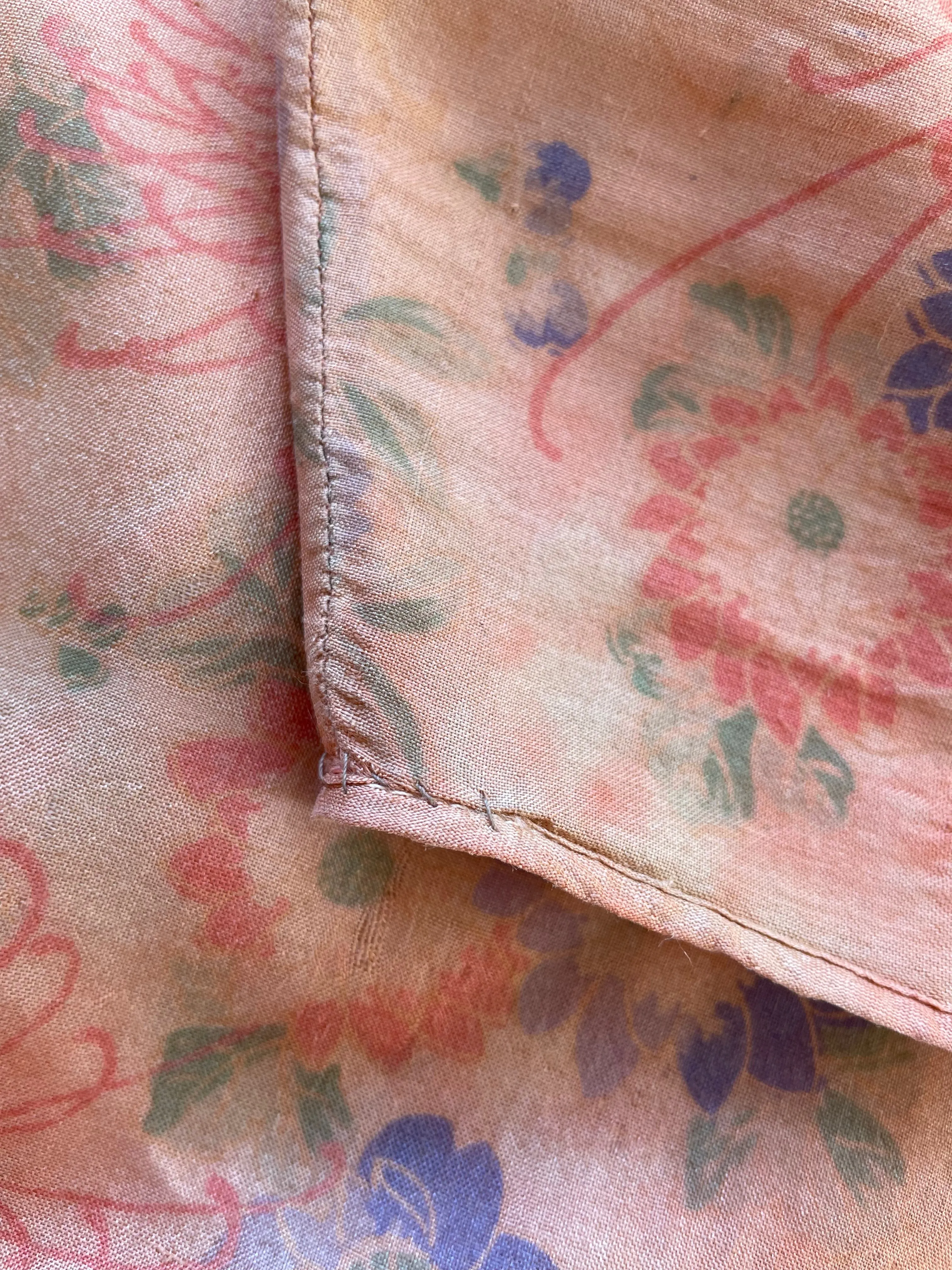 Rare 1920s Faded Pink Pongee Silk Beach Pajamas