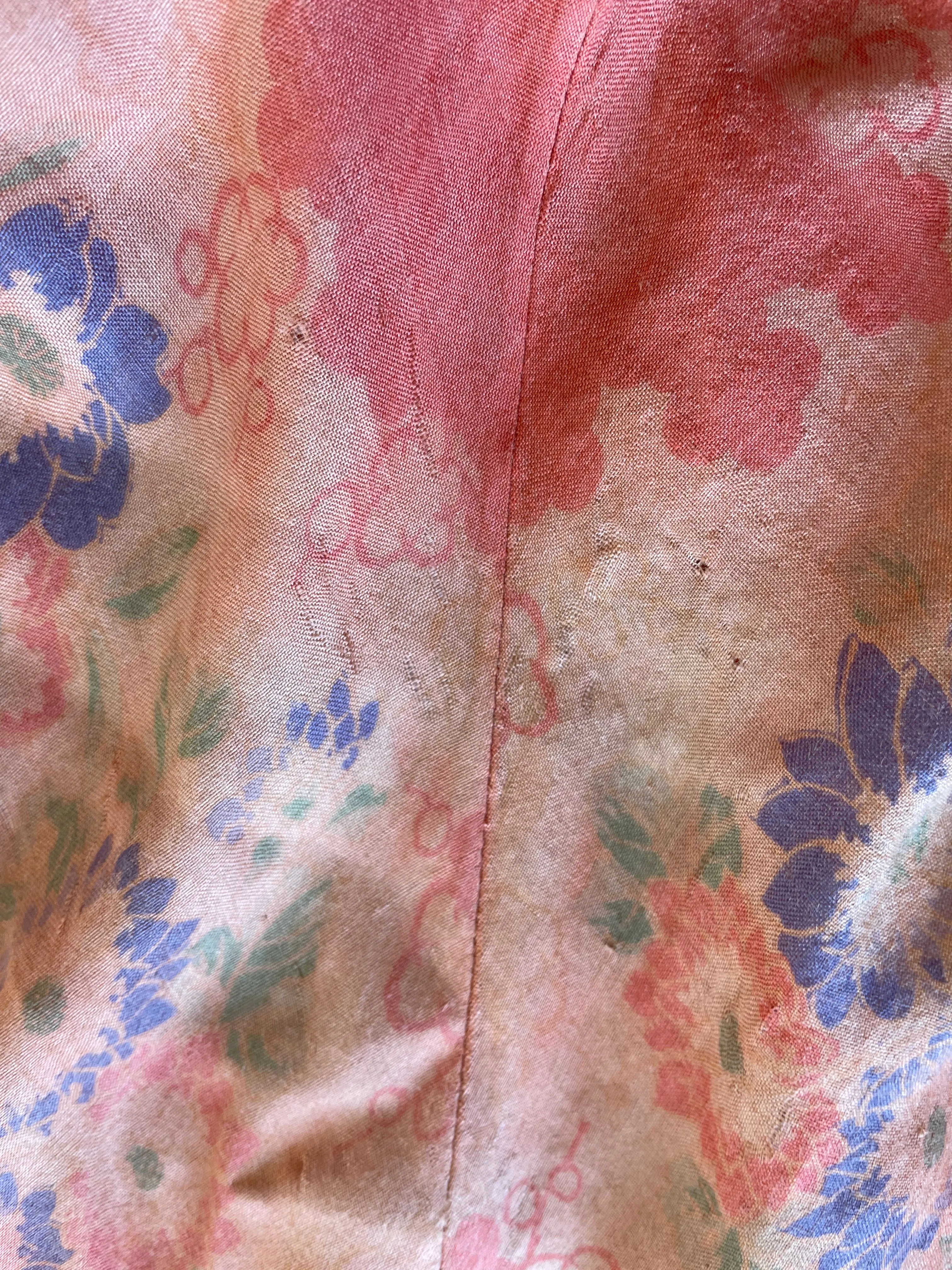 Rare 1920s Faded Pink Pongee Silk Beach Pajamas