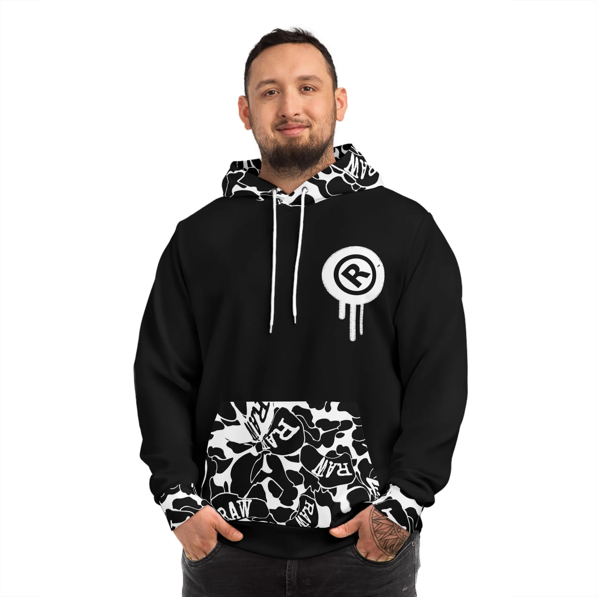 Raw Sushi "black/white camo trim" Athletic hoodie