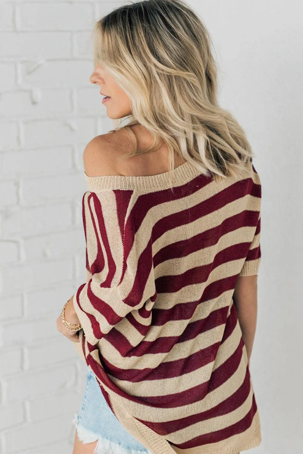 Red American Flag Loose Fit Sweater