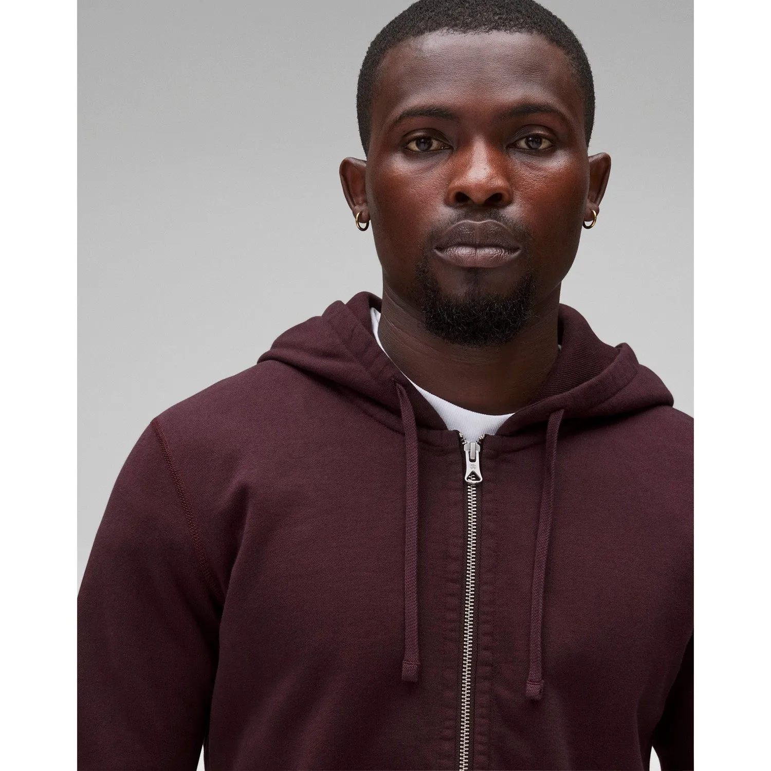 Reigning Champ Men's Knit Midweight Terry Slim Zip Hoodie Ox Blood RC-3990-OXB