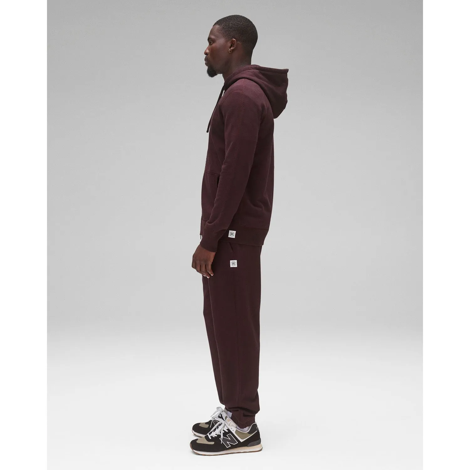 Reigning Champ Men's Knit Midweight Terry Slim Zip Hoodie Ox Blood RC-3990-OXB