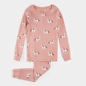 Royal Horses Print on Rose PJ Set