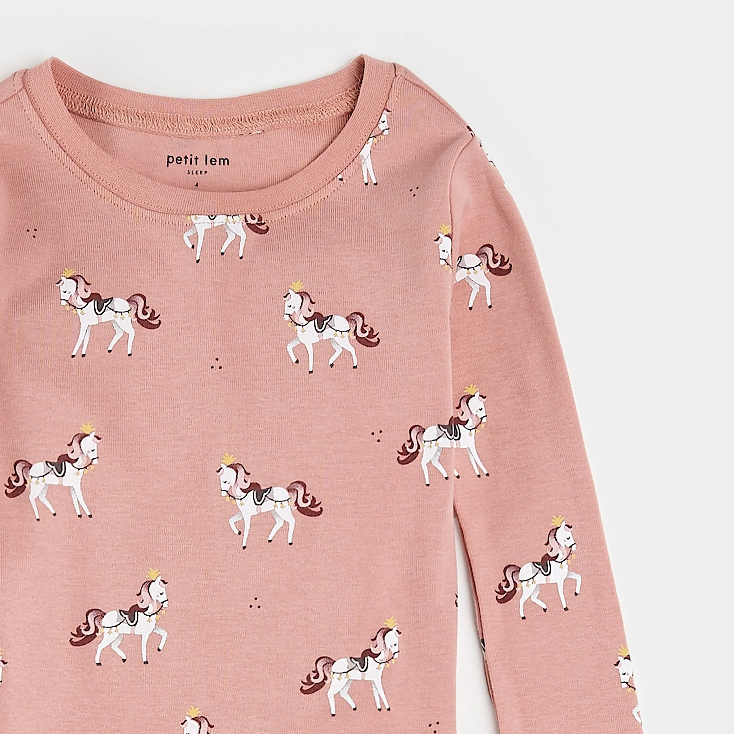 Royal Horses Print on Rose PJ Set