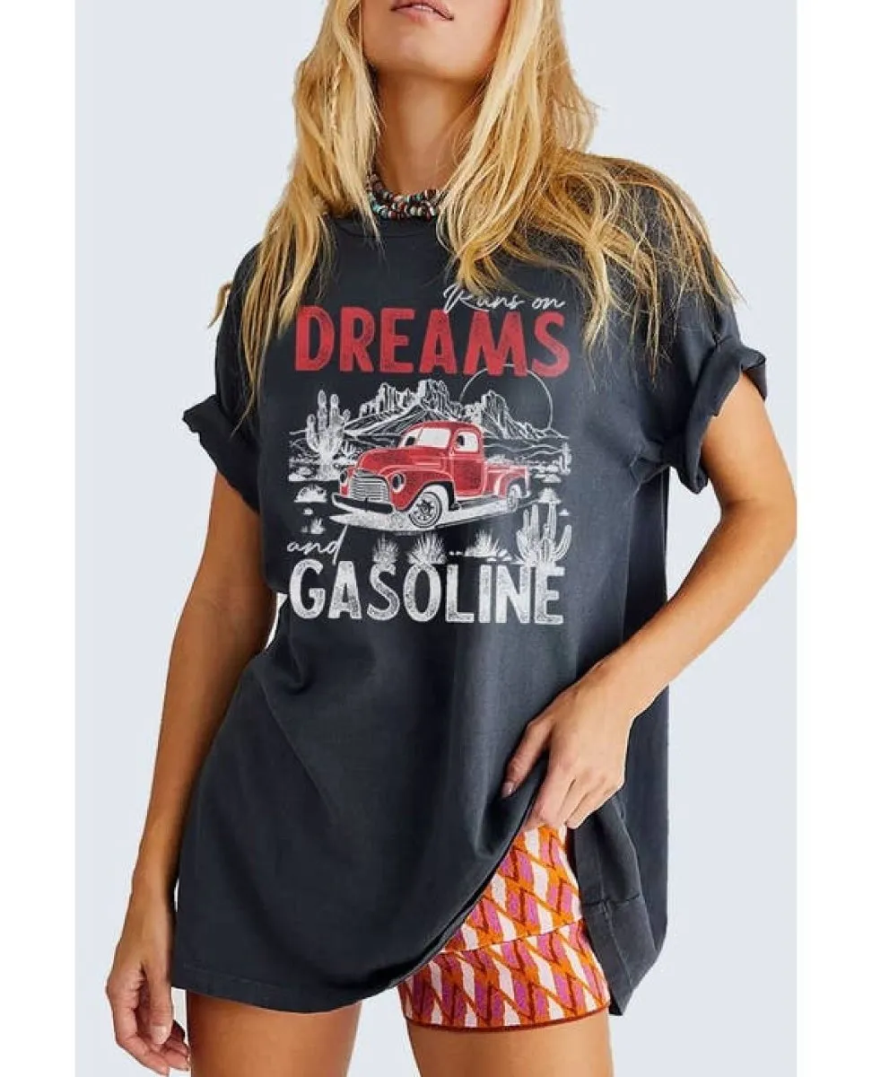 Runs On Dreams Oversized Graphic Tee
