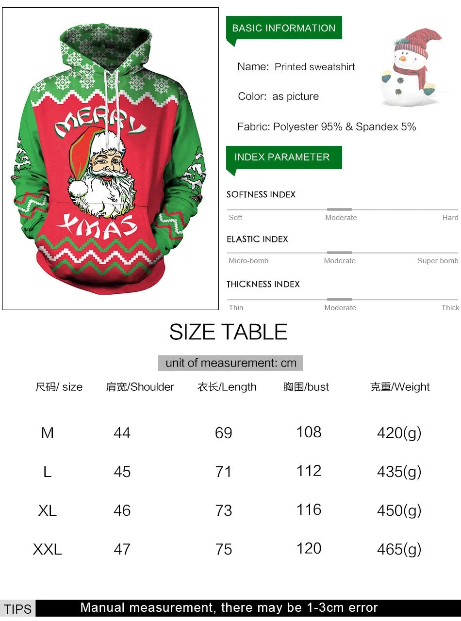 Santa Print Hoodie