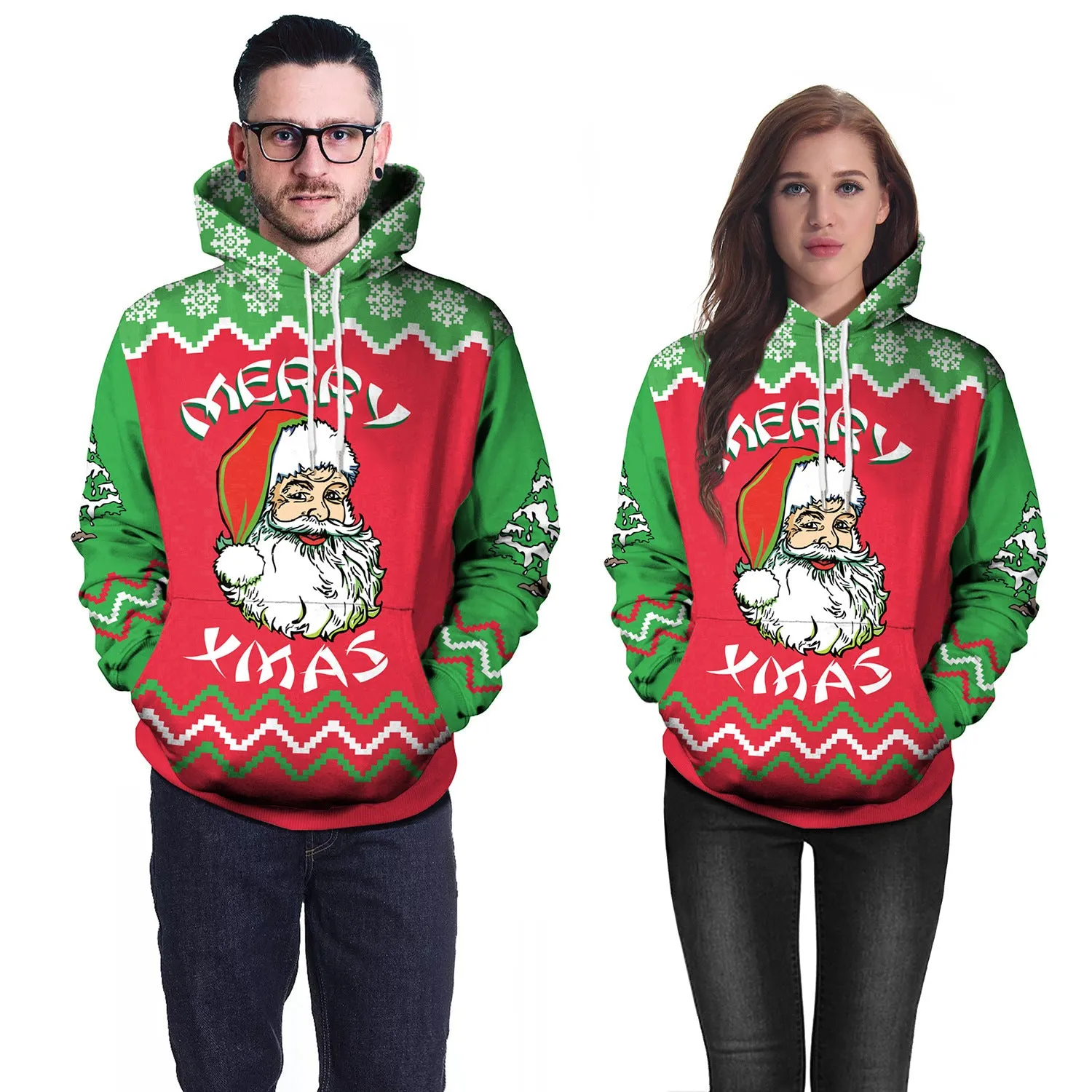 Santa Print Hoodie