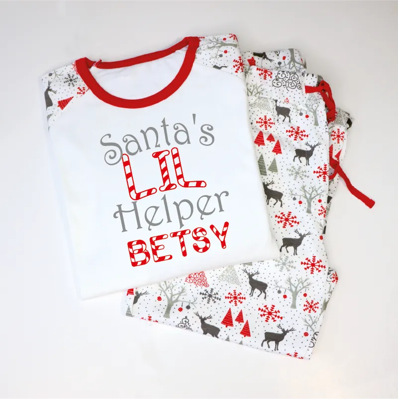 Santa's Lil Helper Matching Christmas Pyjamas