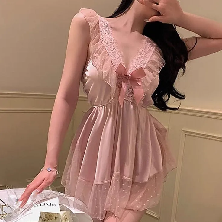 SEXY LACE SUSPENDER NIGHTDRESS KF83749