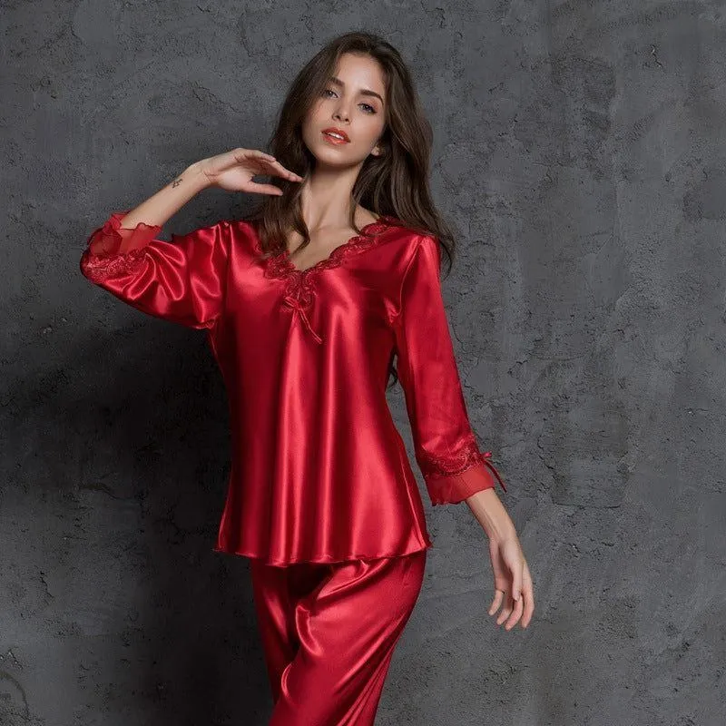 Sexy silk pajamas